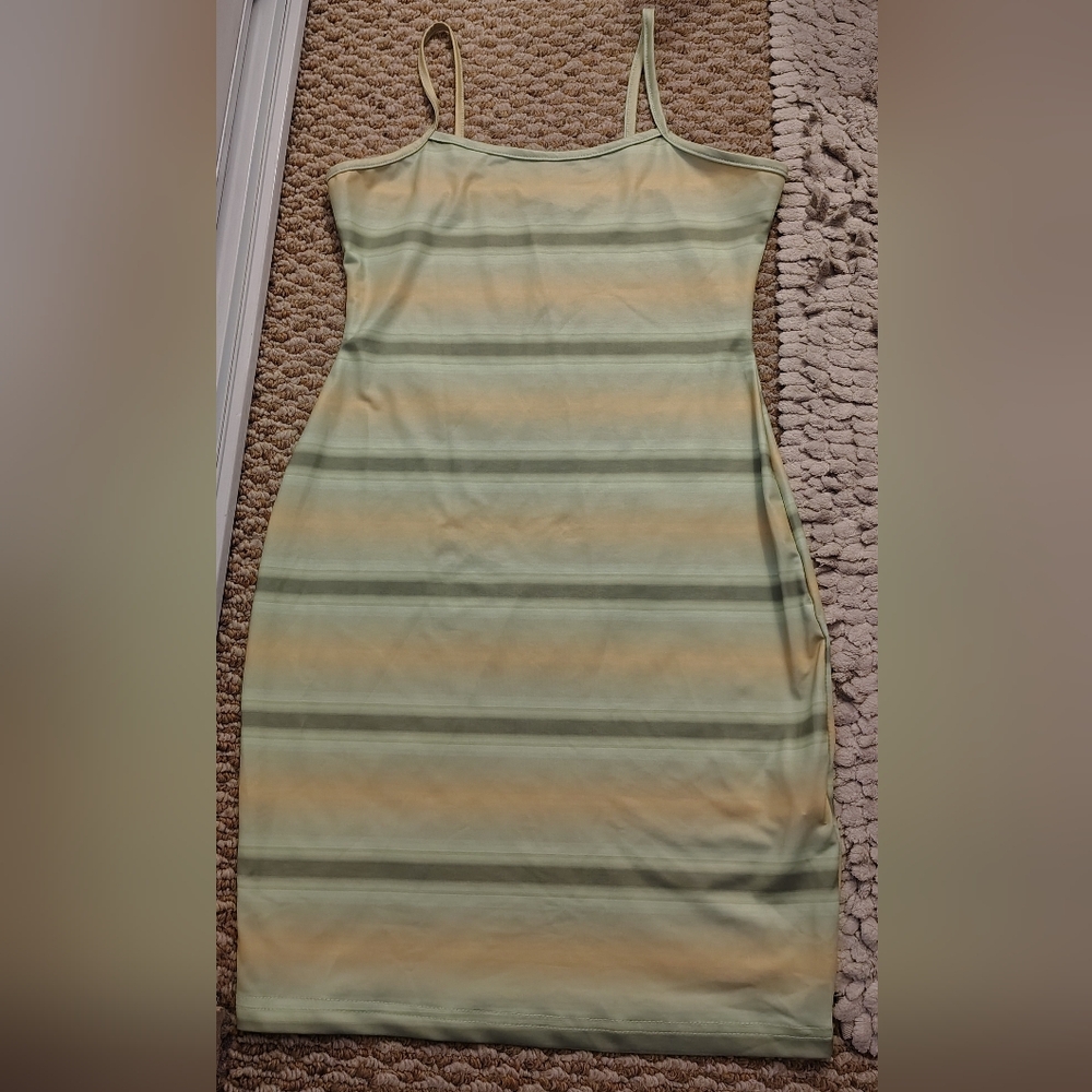 Striped Green and Yellow Dress
